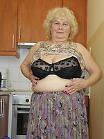Old granny undresses slowly to show saggy hairy tits